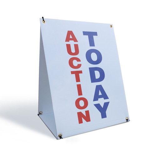 Auction today frame sidewalk - auction,
