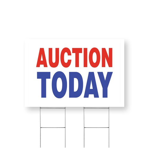 Auction today yard - yard, sign